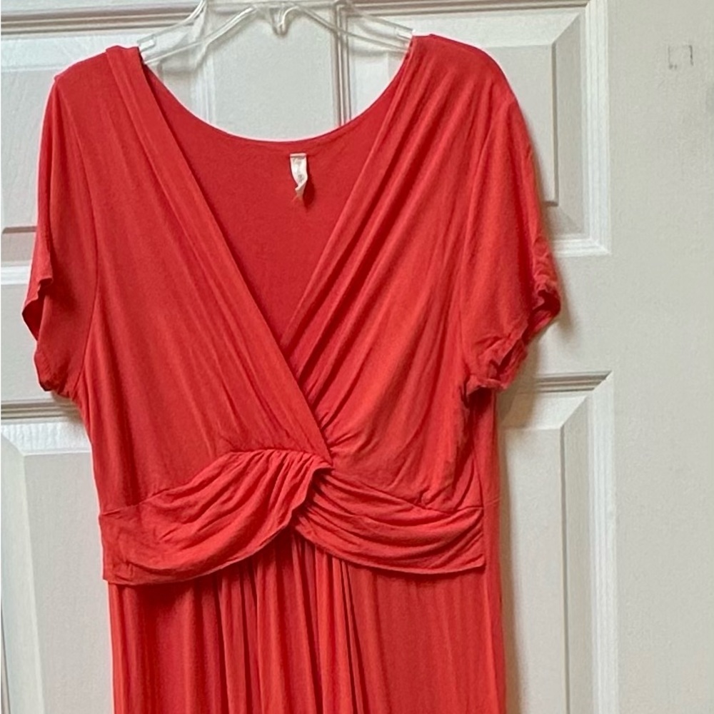 Coral pink maxi maternity dress pink blush
